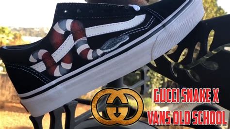 gucci snake around vans strip|GUCCI SNAKE x VANS OLD SCHOOL .